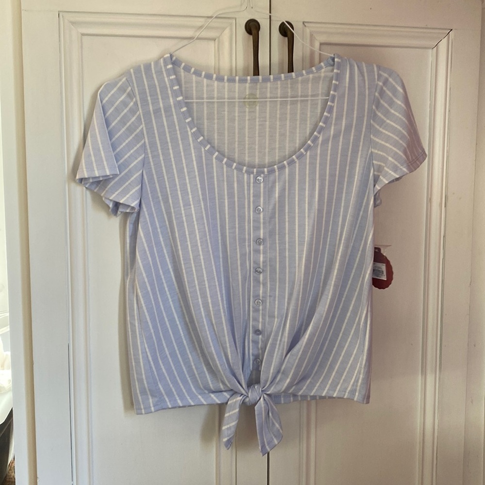 Blue and white stripped shirt